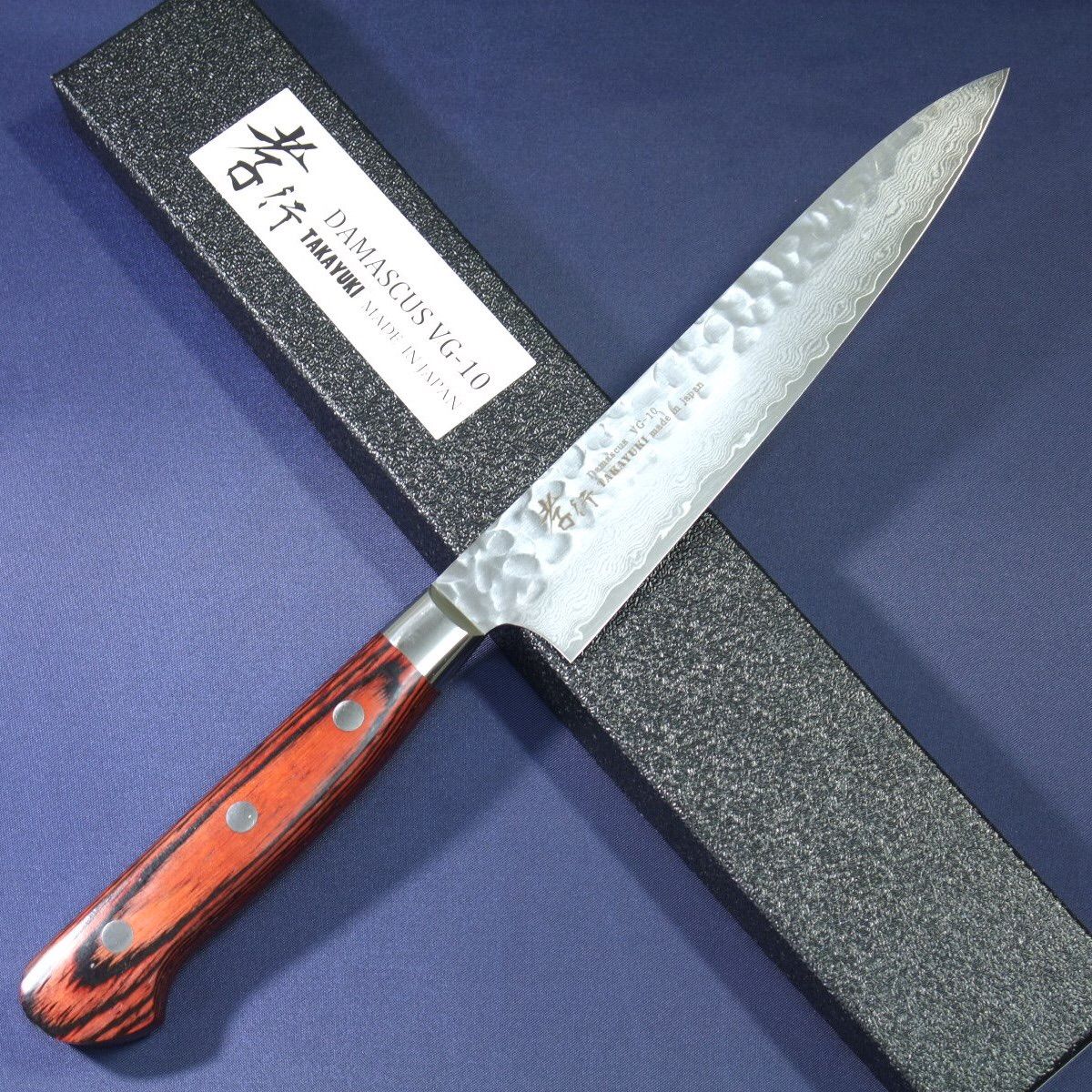 堺孝行 ペティナイフ 150mm V金10号 33層槌目ダマスカス