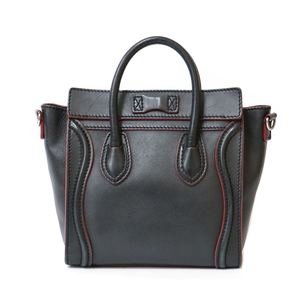 CELINE セリーヌ ラゲージミニ トートバッグ カーフ レディース 中古