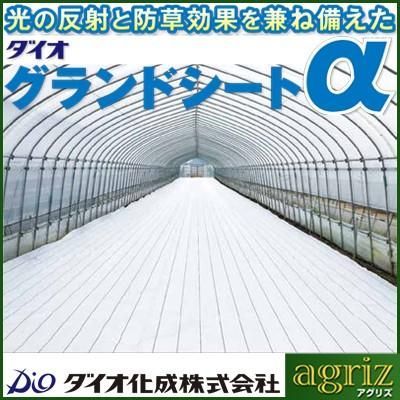 防草シート 0.75m ダイオ グランドシート α オフホワイト 白 75cm X 100m 抗菌剤無 1本 農業資材 反射 太陽光 両面パネル 畝間 ハウス内通路