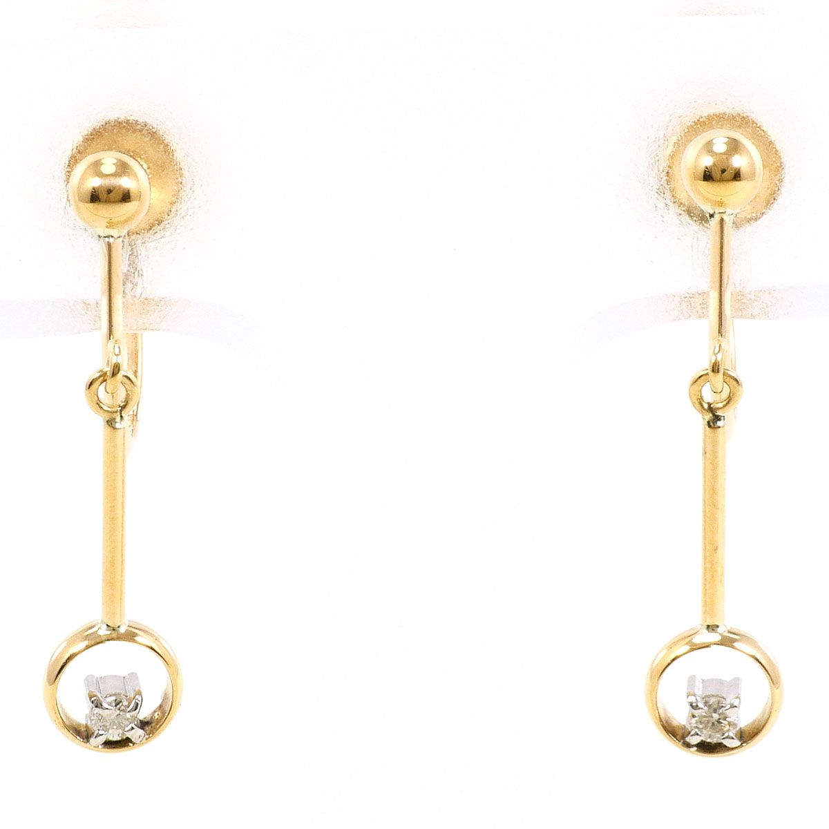K18YGWG イヤリング clip-on earrings ダイヤモンド 総重量約1.7g