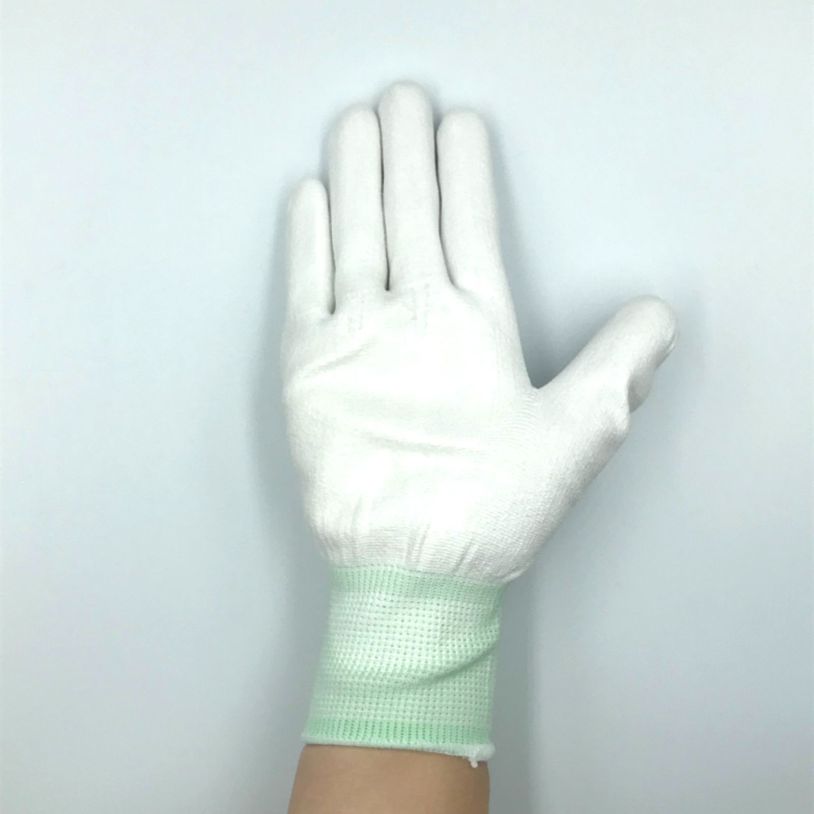 スマイルワーク ウレタン背抜き手袋10双入×10袋（100双セット） Mサイズ PUコーティング手袋 使い捨ての品質管理、精密作業用PU手袋 - 4