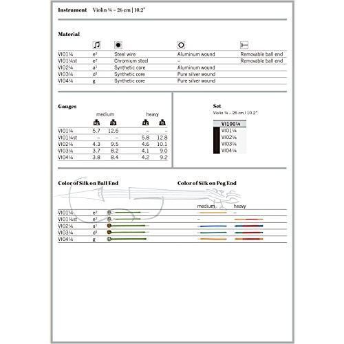 衝撃価格！ Vision ヴィジョン バイオリン弦 A線 アルミ巻 VI02 1 4 100% 品質保証。