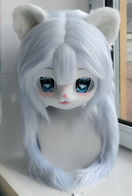 着ぐるみヘッド kigurumi NO.38 水色 猫 男女兼用 ファースーツ 全頭ヘッド ケモノ マスク ぬいぐるみ コスプレ コスチューム