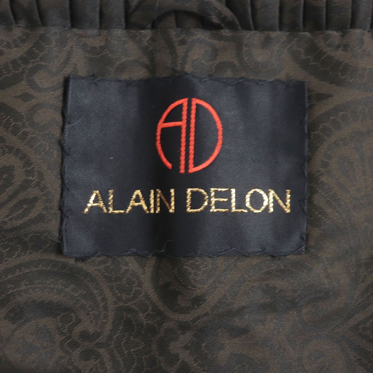 美品▽ALAIN DELON MINK ミンク 房付き 裏地総柄 本毛皮大判ショール