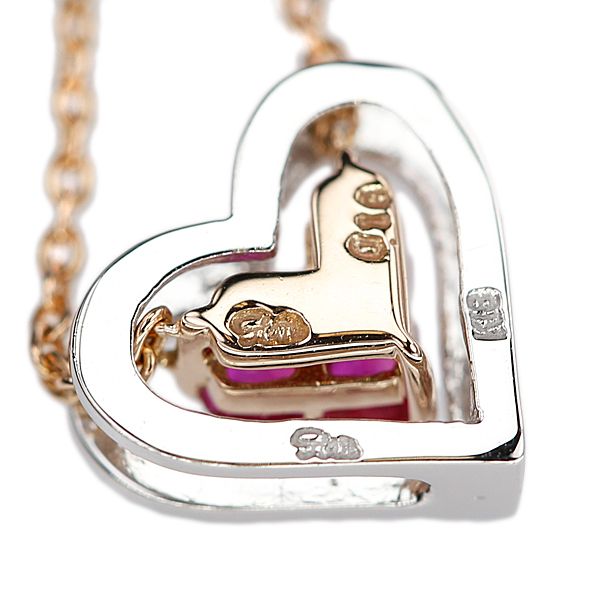 スタージュエリー K18 ミステリアスハート ネックレス 0.13ct K18