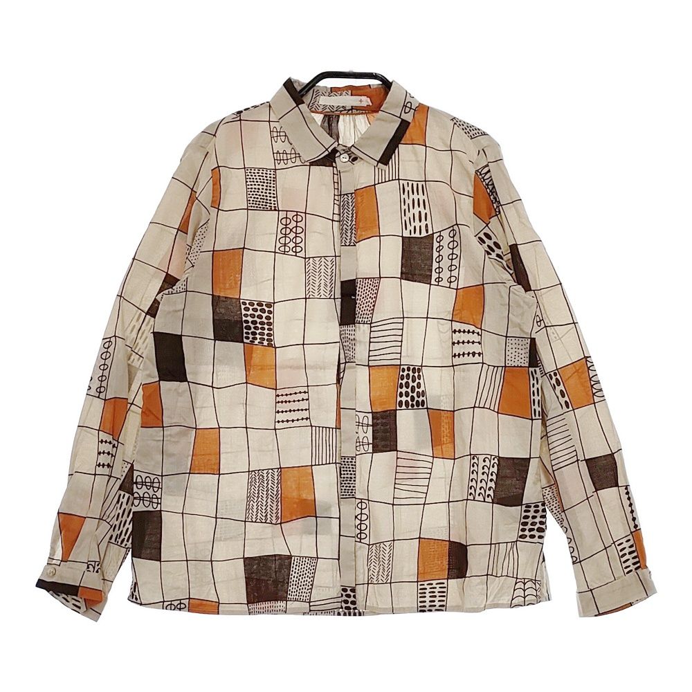 Pal las Palace 十日 TFSH-2810D 格子柄 長袖 コットン ブラウス シャツ ベージュ ブラウン レディース パラスパレス 5-0420M△