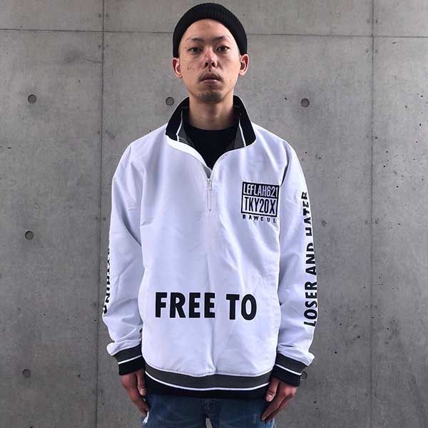 LEFLAH レフラー Mサイズ ナイロンプルジャケット（WHITE）NYLON PULLOVER JACKET プルオーバー