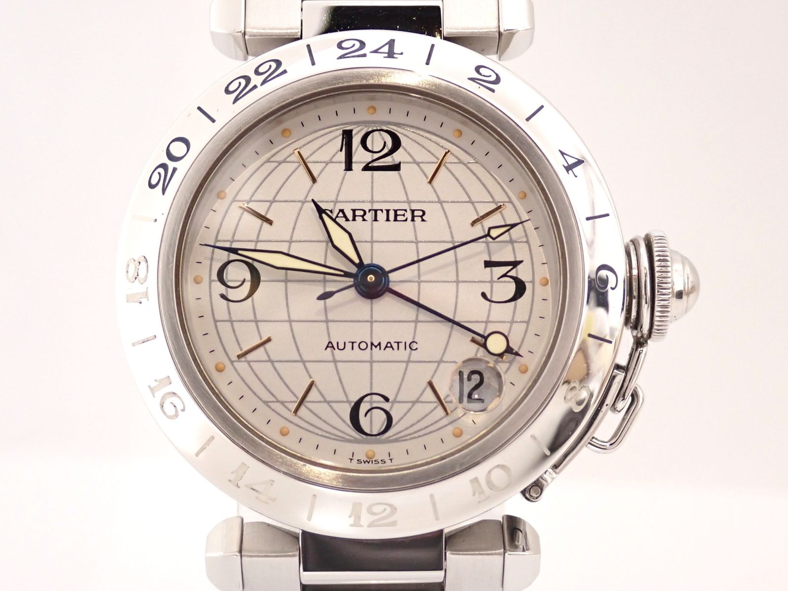 新品仕上げ済 Cartier(カルティエ) ウォッチ パシャC GMT W31029M7/2377 自動巻き 腕時計 AT SS