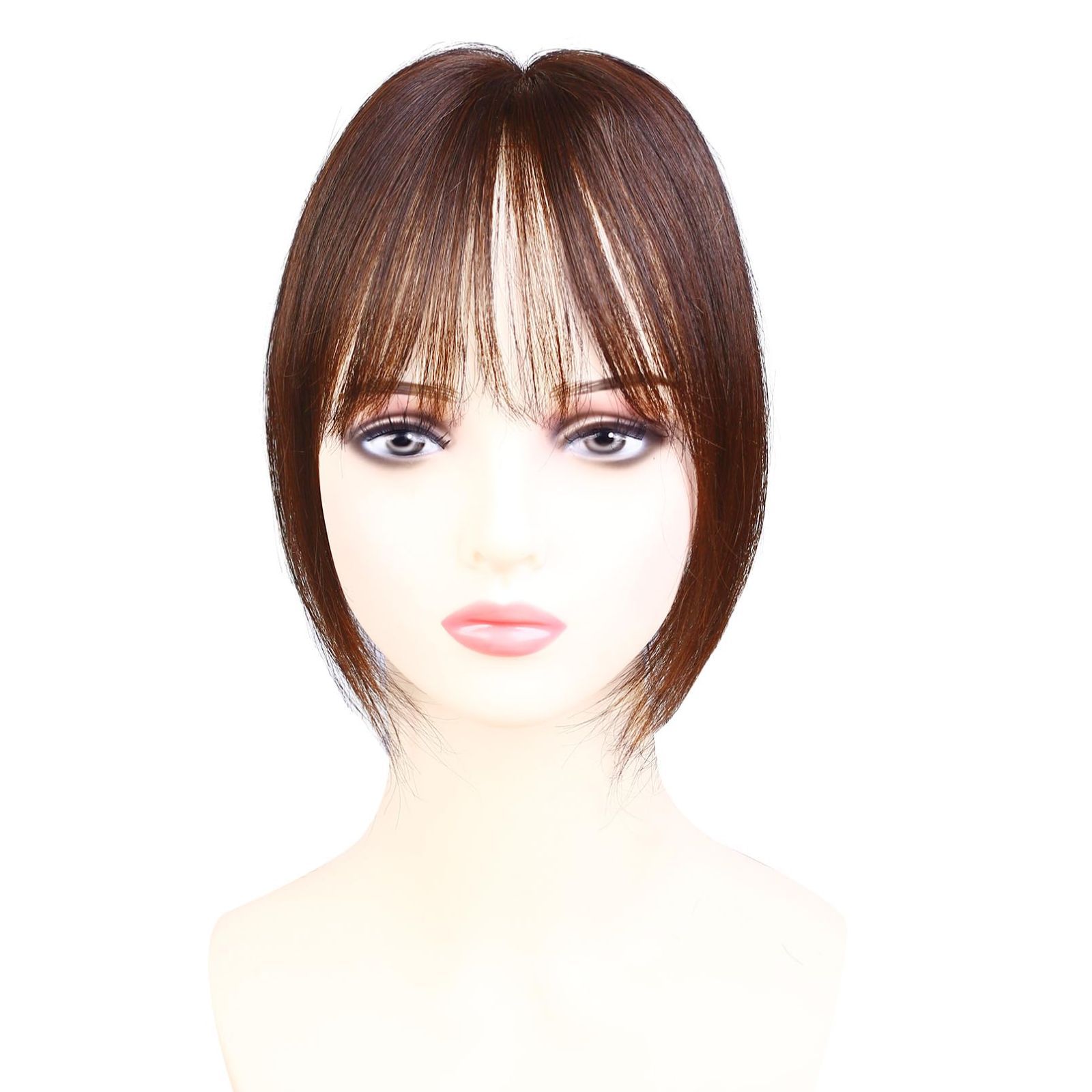 YOYO 部分ウィッグ 人毛 総手植え レミーヘア リアル 人工頭皮 バージンヘア 分け目 自然 頭頂部ウィッグ レディース ヘアピース ポイントウィッグ 薄毛 白髪隠し 増毛 小顔効果 ネットサイズ7×10cm 栗色 20cm