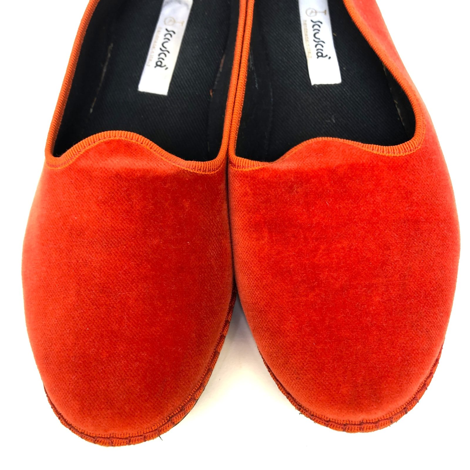 SCIUSCIA　Sciuscià　シューシャ　ベルベット　TRAGARA　LADYS_TULIP　ベロア　フラットシューズ　カンフーシューズ　サイズ39　オレンジ　保存袋付