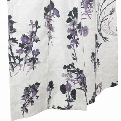 ebure ナチュラルリネンフラワー ベルテッドパンツ 定価6万1000円 エブール ebure 美品 24SS ナチュラルリネンフラワー ベルテッドパンツ
