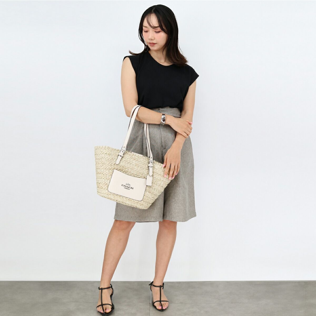 COACH コーチ CJ518 ラージ トート かごバッグ ハンドバッグ