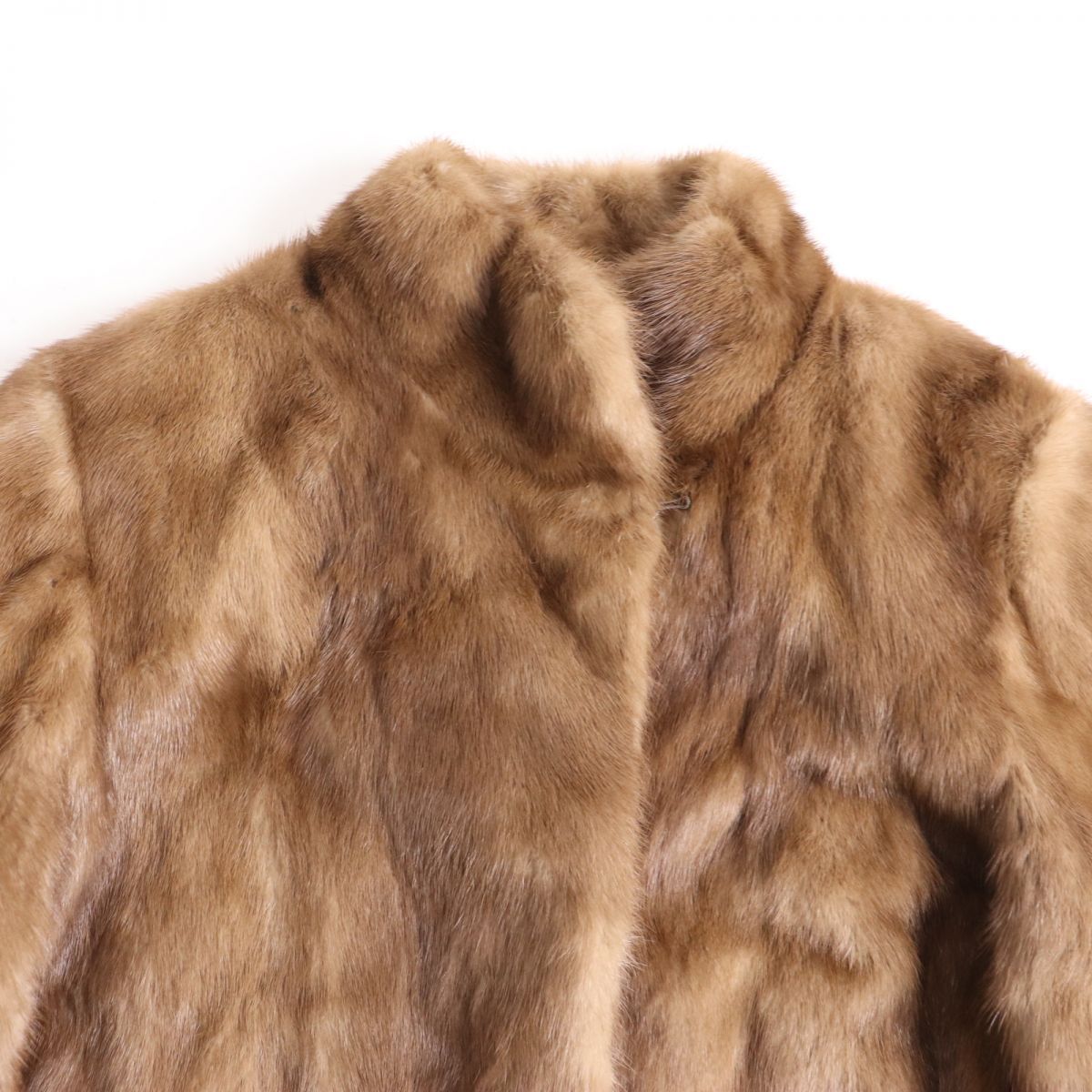 美品●Malvoisie マルボワジー MINK ミンク 本毛皮ショートコート ジャケット ダークブラウン 9号 毛質艶やか・柔らか◎