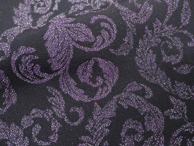 平和屋着物○上質なお召 唐草文 銀糸 やまと誂製 正絹 逸品 DAAU9386fe