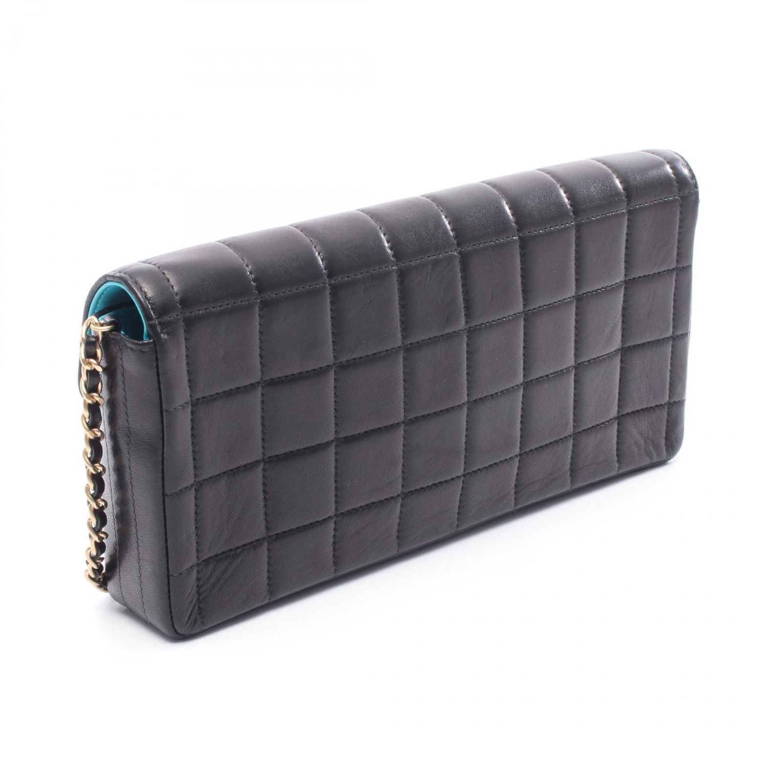 シャネル CHANEL ショルダーバッグ チョコバー ブラック/ターコイズ 