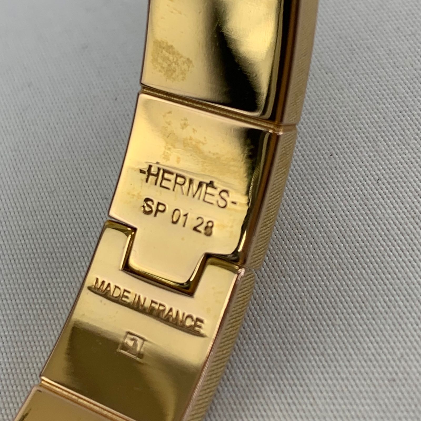 HERMES バングル シャルニエールPM ピンク ゴールド金具 ゴールド