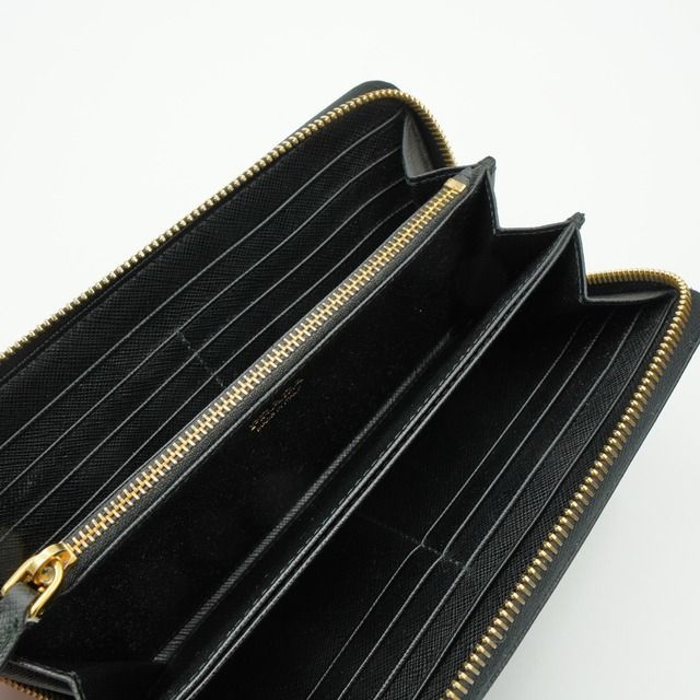 美品 PRADA プラダ サフィアーノ メタル ロゴ ラウンド