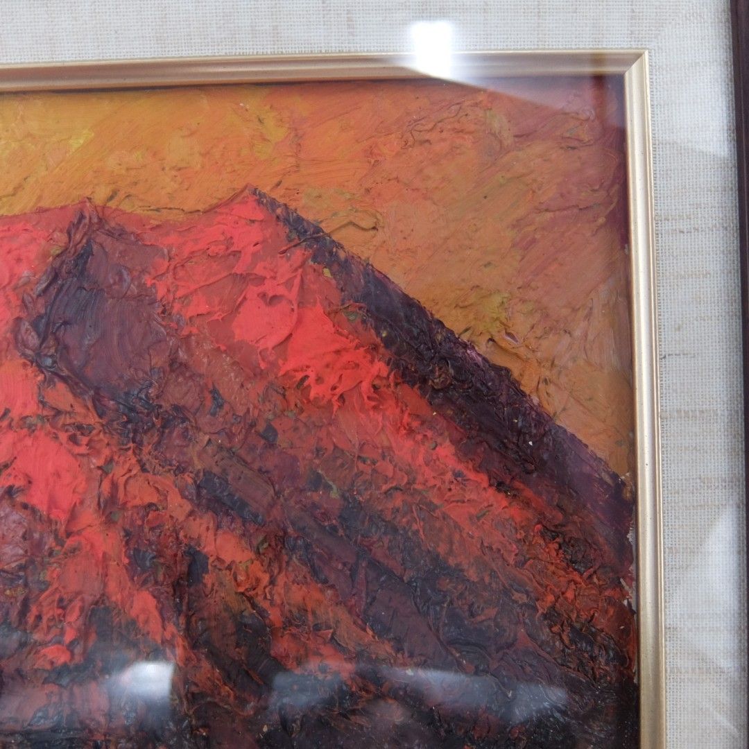 渡部ひでき 作 赤富士 風景画 油絵 油彩 渡部ひでき 作 赤富士 風景画 油絵 油彩の通販 by eco-OWL's