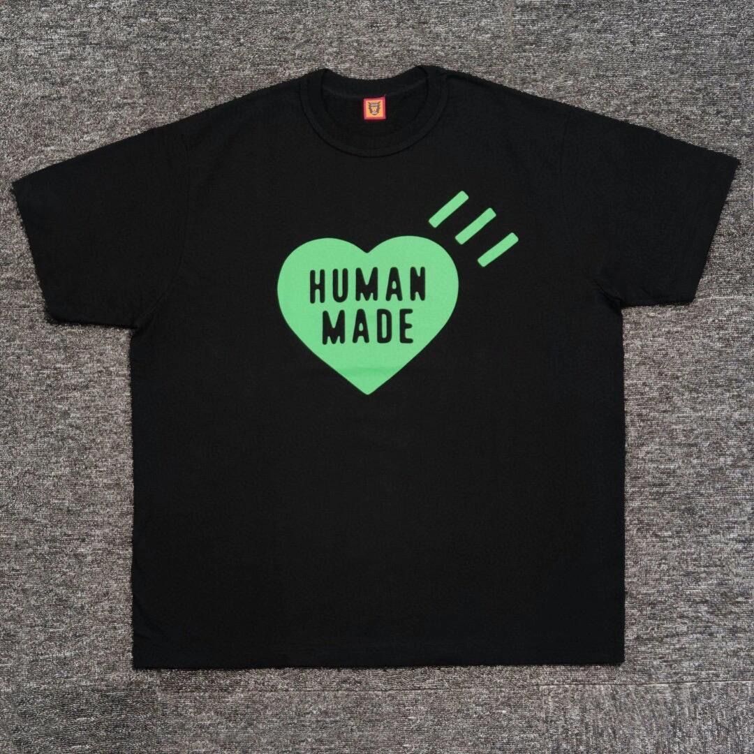 人気デザイン】HUMAN MADE Heart T-Shirt Black/Green