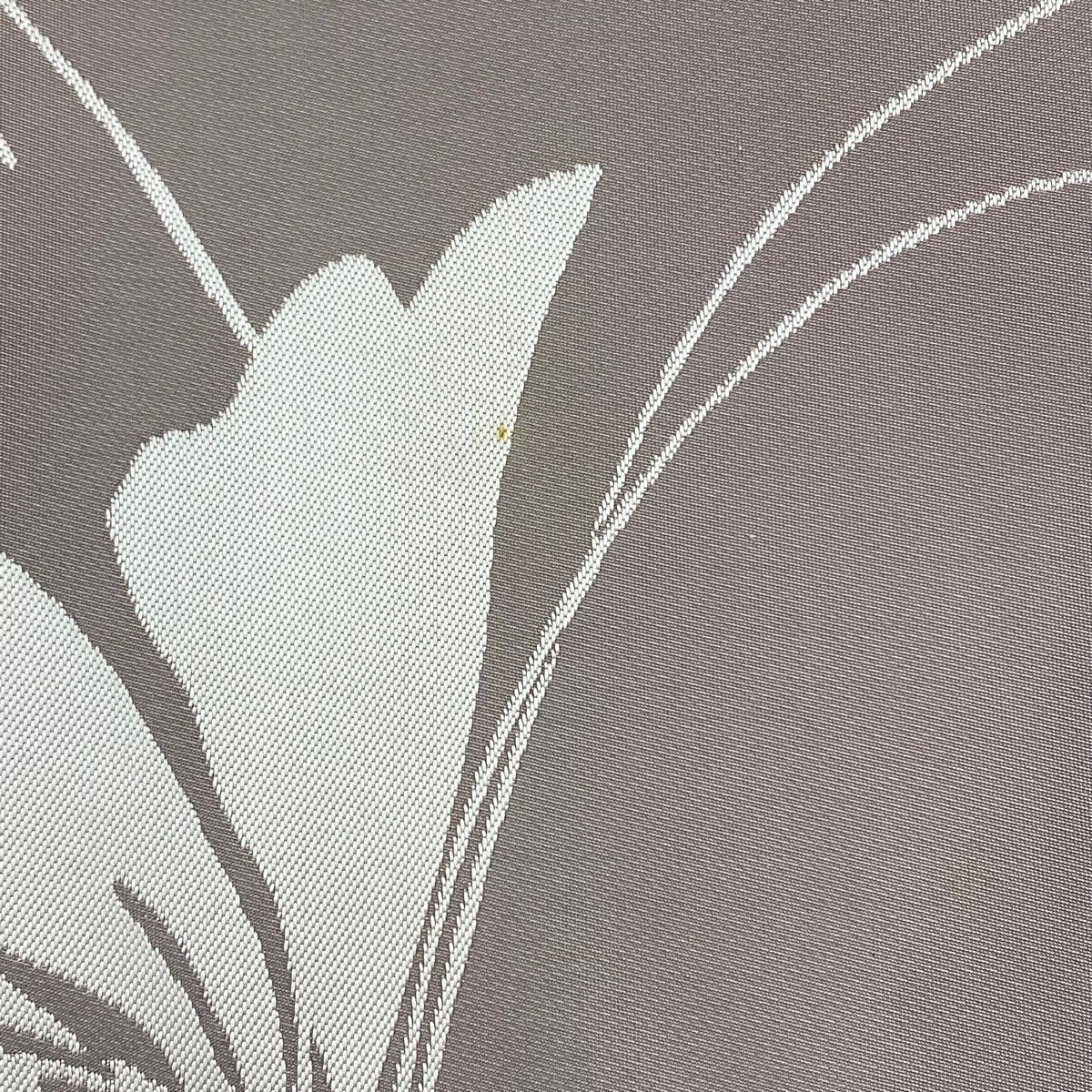 袋帯 名品 辻村ジュサブロー 落款 蝶 薄紫 六通 正絹 【中古