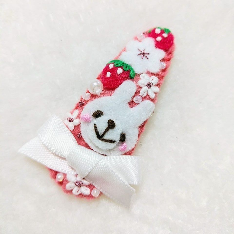 キラキラいちごちゃん♡リボンいっぱい5センチパッチンピン キラキラいちごちゃん♡リボンいっぱい5センチパッチンピン キラキラ
