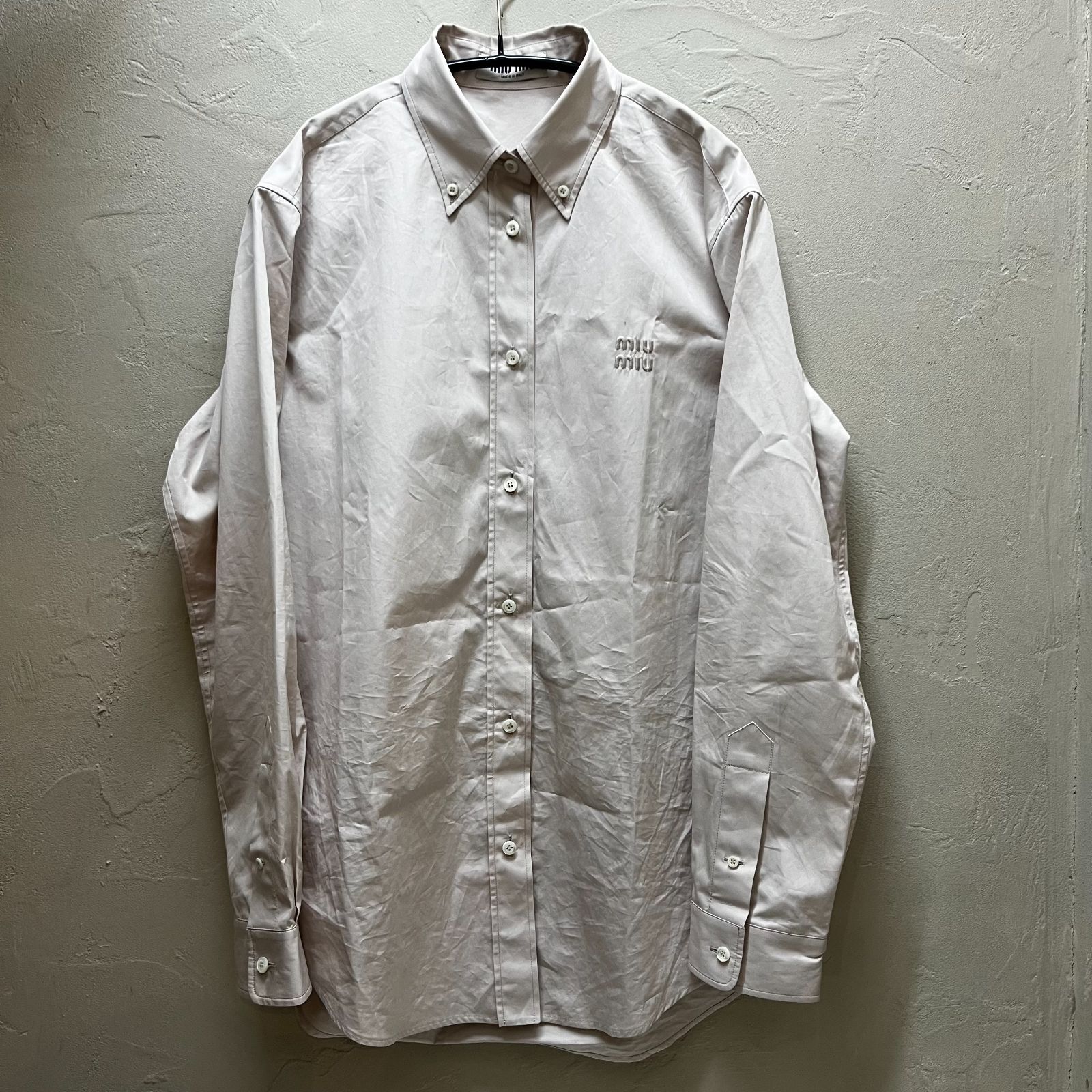 miumiu ポプリンシャツ 40 ブルー ポプリン シャツ | Miu Miu