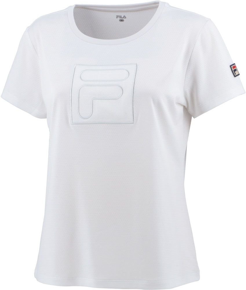 定番，お買い得 フィラ FILA テニス アップリケTシャツ  VL2621 01 ホワイト ポロシャツ