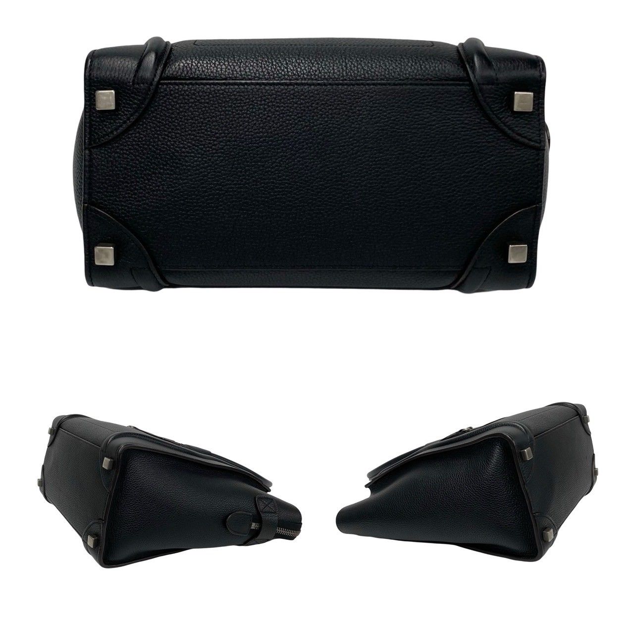 ほぼ未使用】セリーヌCELINE ハンドバッグレザーブラックラゲージ