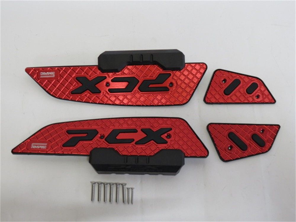PCX 125|160 2025 以降 JK05 KF47 CNC アルミ ステップボード スリップ防止機能付き 赤