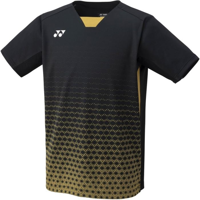【新品・5営業日で発送】YONEX ヨネックス メンズゲームシャツ(フィットスタイル) (10615) 色 : ブラック／ゴールド サイズ : L 