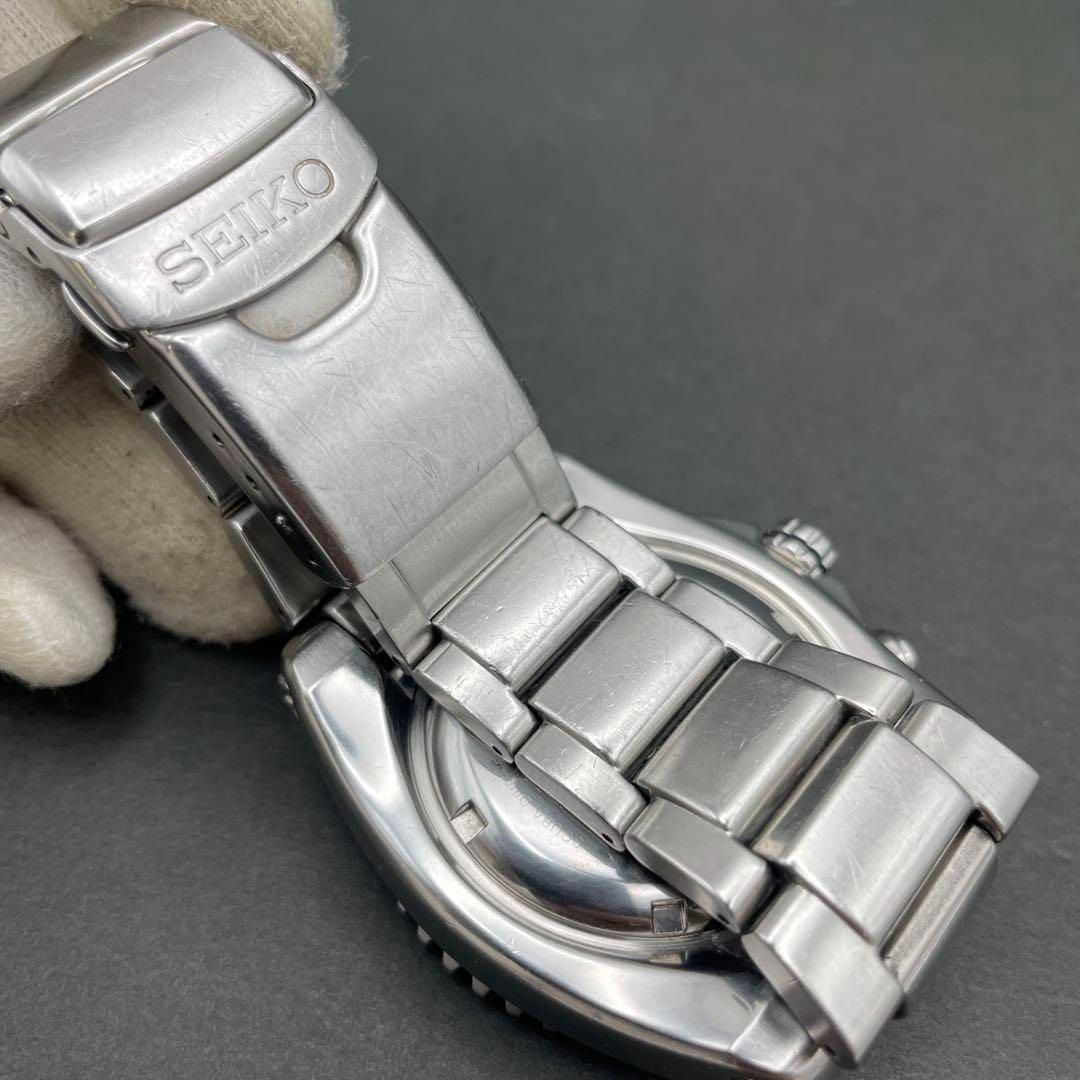 二次電池交換済】SEIKO キネティック 5M62-0BL0 ペプシベゼル KINETIC