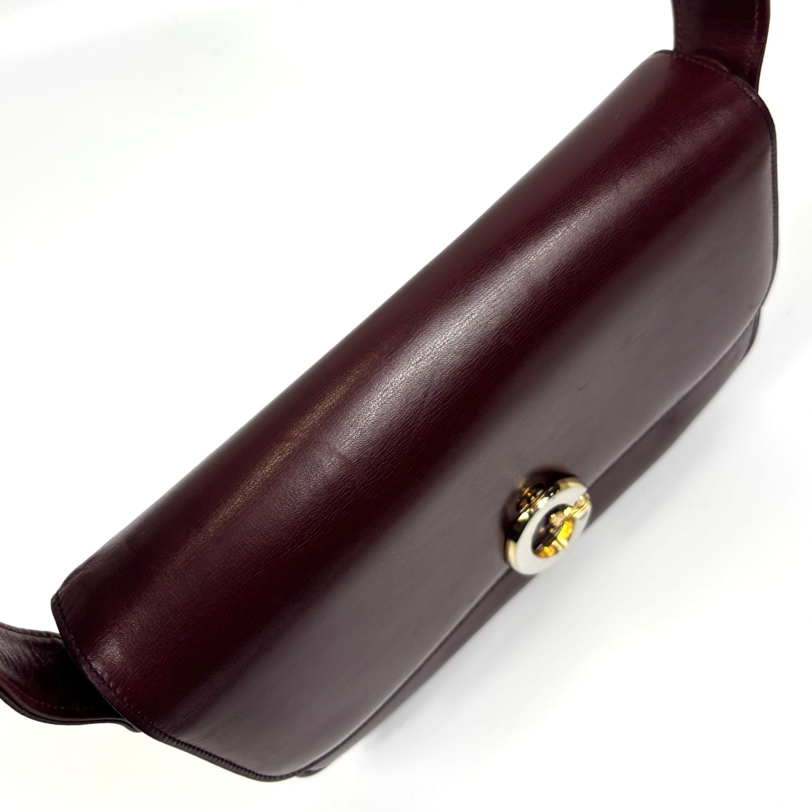 CELINE セリーヌ ショルダーバッグ ボルドー 馬車金具 ゴールド金具 