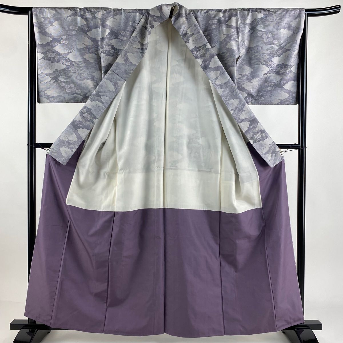 平和屋着物○上質な紬 作家物・清次 田舎染 彩しぼり 横段文 証紙付き