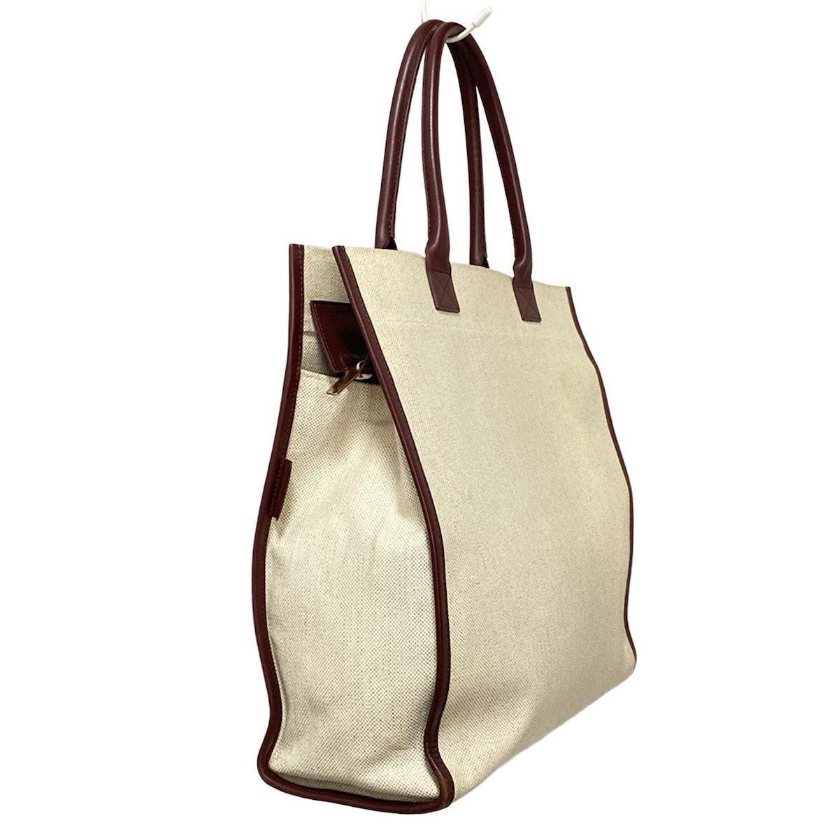 L UNIFORM リュ二フォーム トートバッグ - アイボリー×ブラウン レザー