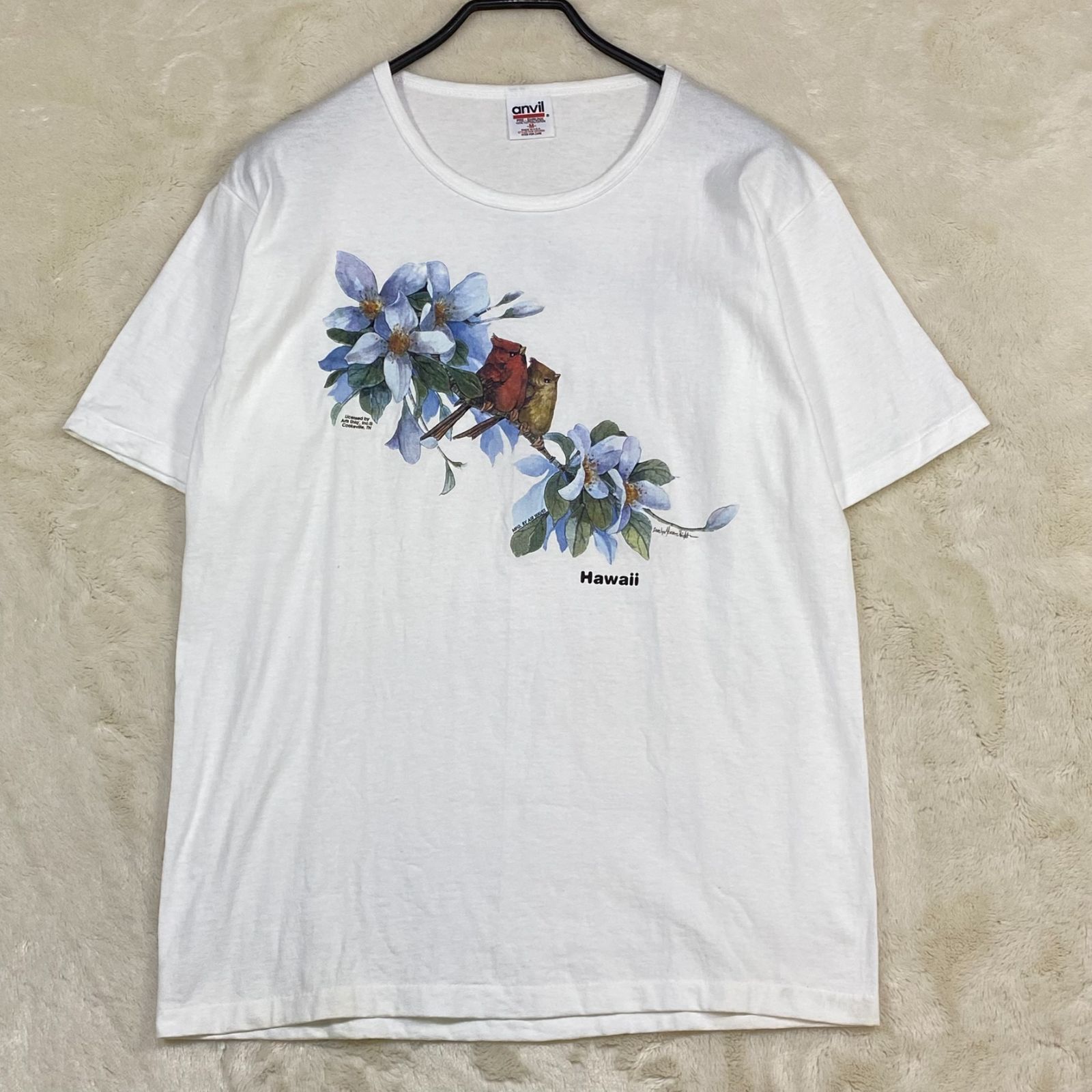 90s USA製 ヴィンテージ シングルステッチ anvilボディ 花プリント T 