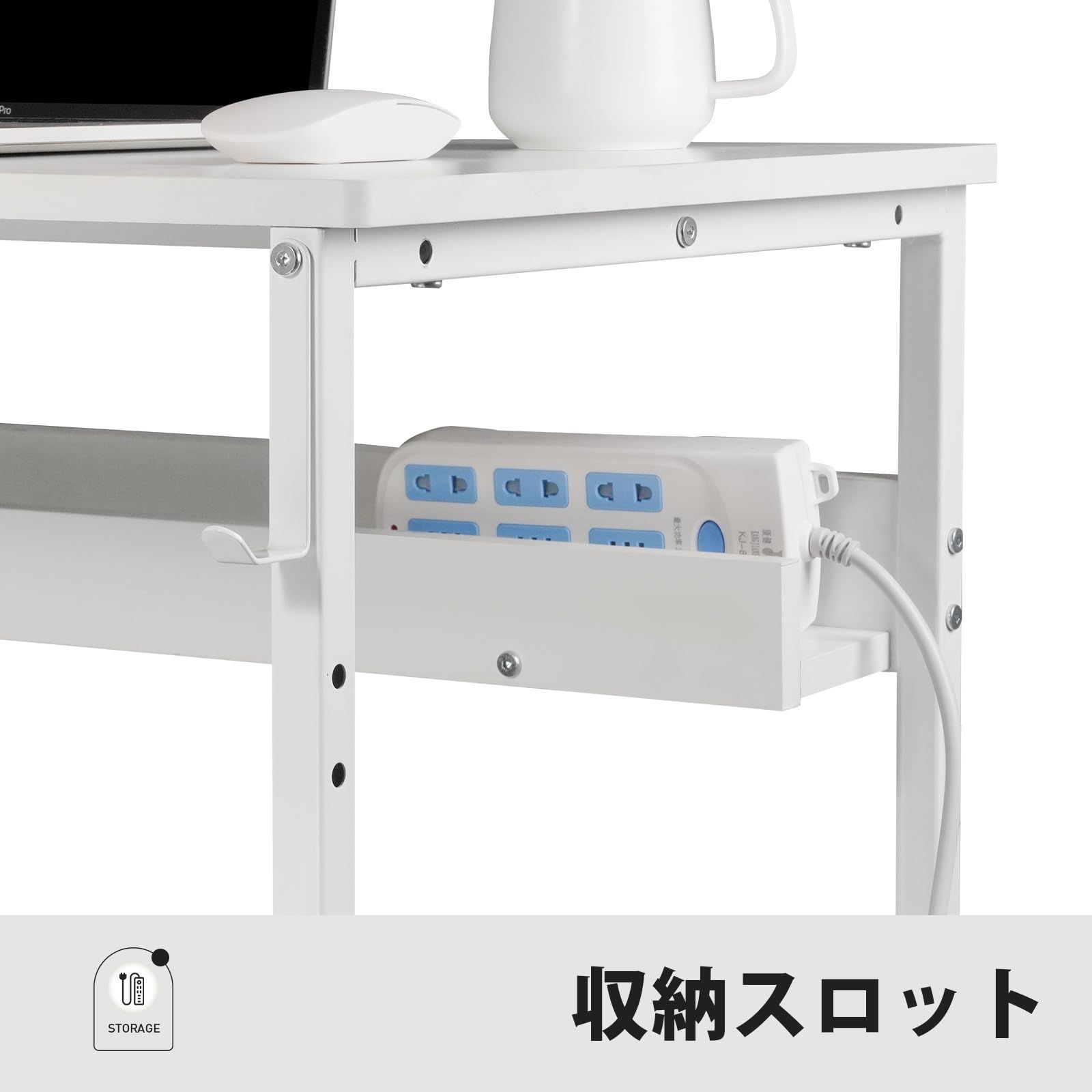 使いやすさ pcデスク 勉強机 子 幅104cm 作業机 机 パソコンデスク A4対応 収納袋付き学習机 computer desk 左右入替可 YeTom ワークデスク gaming desk 可動式棚板 オフィスデスク 白い