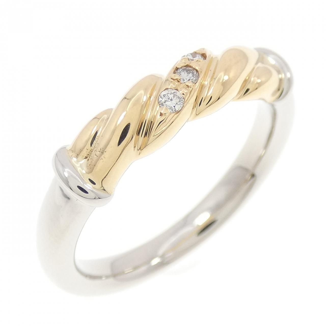 K18YG PT900 ダイヤモンド リング 0.04CT