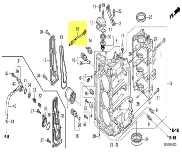 ホンダ 純正 船外機 酸素 O2センサー HONDA Outboard Oxygen Sensor 35655-ZY3-C01 Genuine JDM メーカー純正品