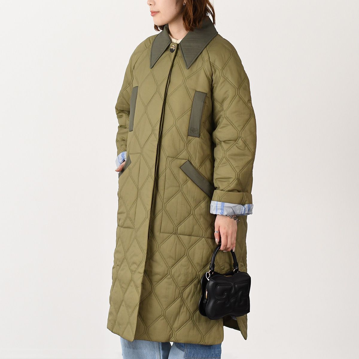 GANNI ガニー アウター ジャケット QUILT RAGLAN MIDI COAT F9206