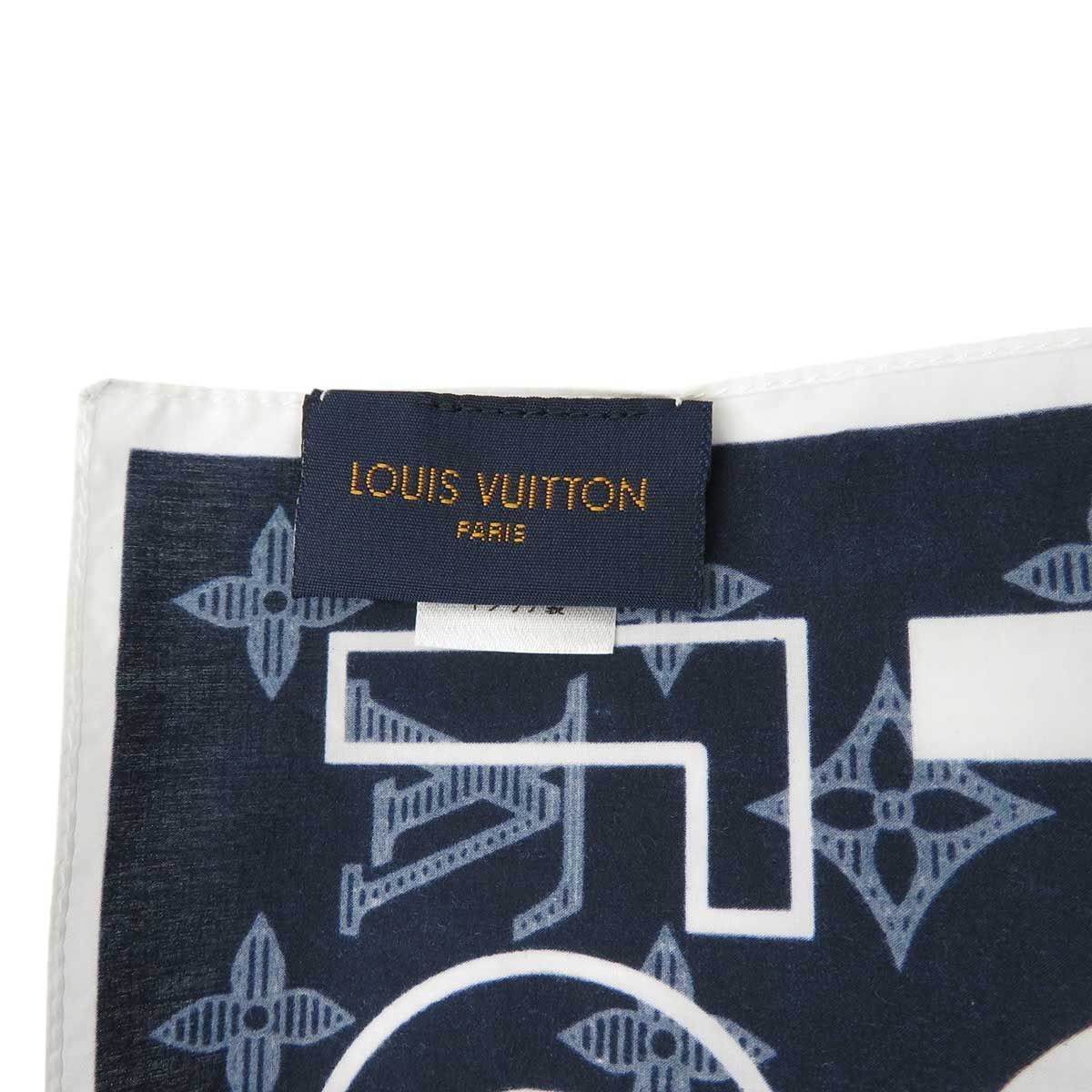 ルイヴィトン モノグラム ロゴ ハンカチ MP 2306 ユニセックス ネイビー LOUIS VUITTON アパレル 小物