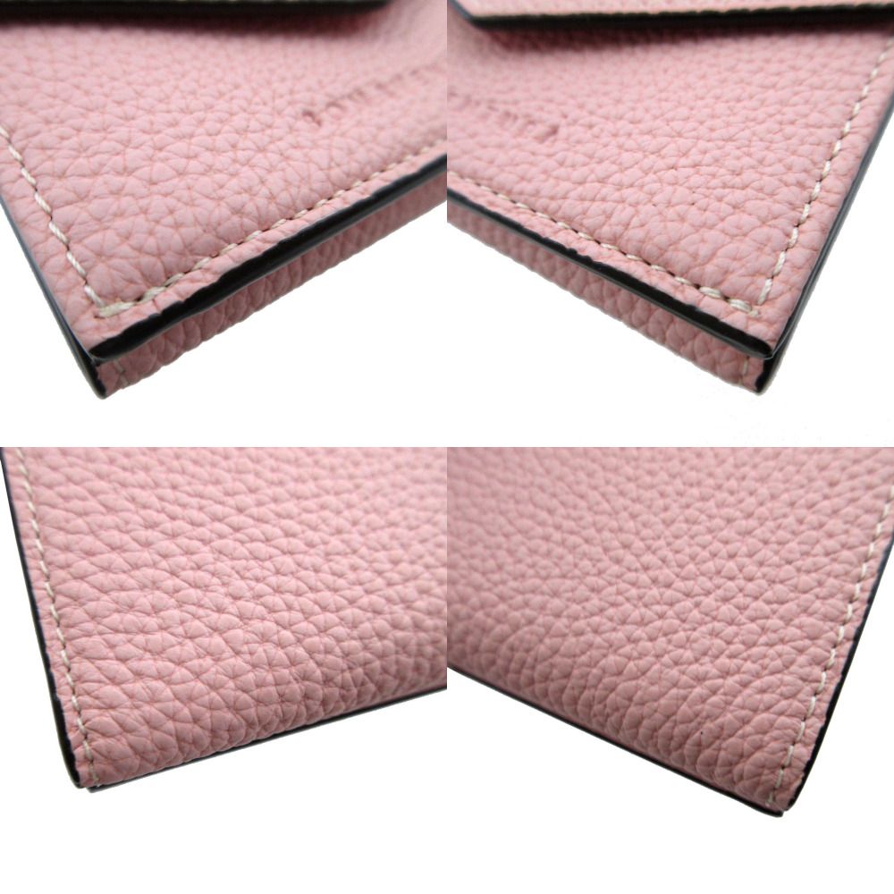 新品同様 ボナベンチュラ スモールウォレット レザー ピンク 財布 0656  