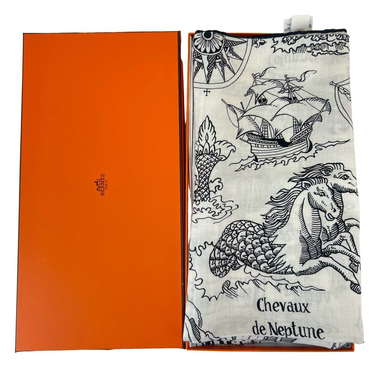 Hermès エルメス Tatouages Marins Bandana shawl 140 タトゥアージュ マリンズ バンダナ ショール 140 Cashmere|Silk カシミア|シルク ショール ストール
