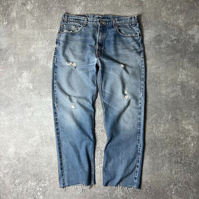 ヒゲ 00s Levis 505 カットオフ クラッシュ デニム パンツ 38 / 00年代