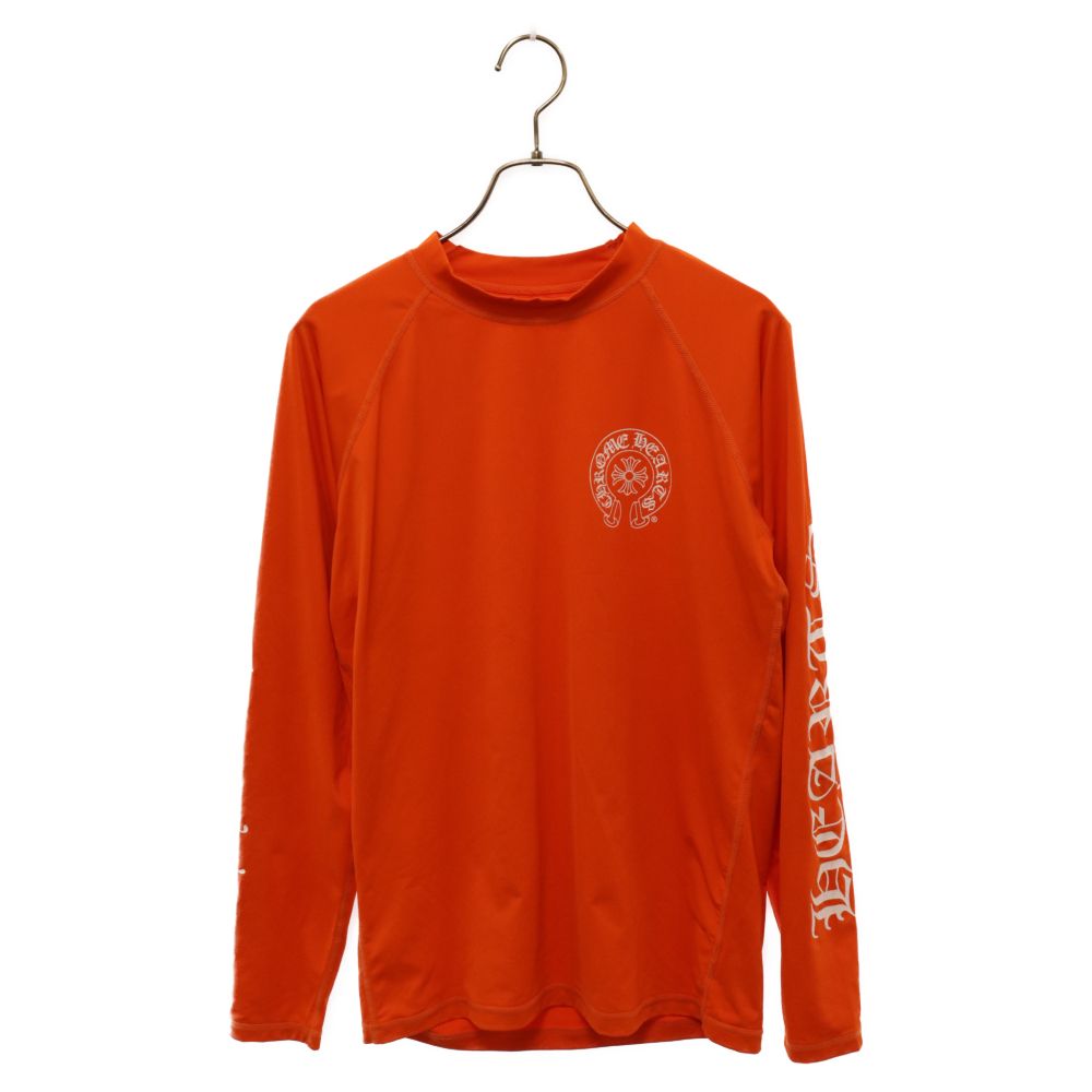 Chrome hearts サイドロゴ　ロンT長袖オレンジ色の CHROME HEARTS (クロムハーツ) サイドCHロゴプリント 長袖Tシャツ