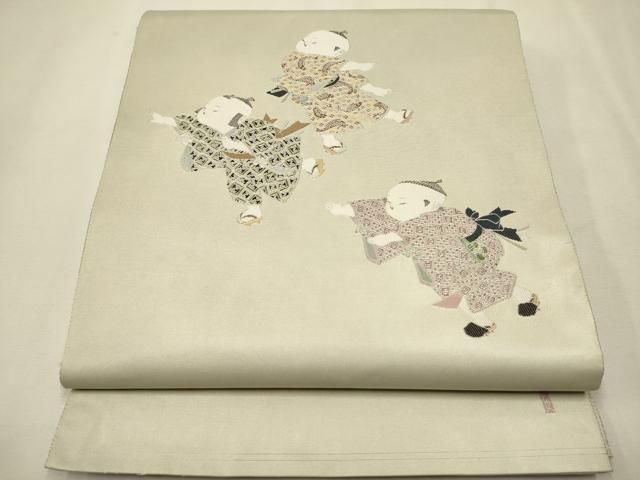 平和屋着物○加賀友禅の巨匠 初代 由水十久 太鼓柄袋帯 挿頭と参らん