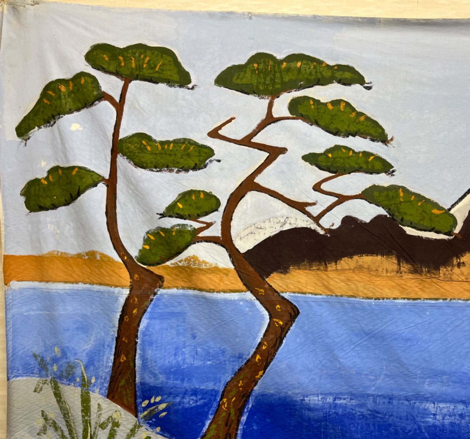 股旅舞台ステージ幕橋の絵布製