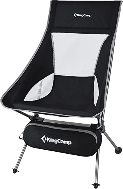 KingCamp キャンプ椅子 アウトドアチェア 折りたたみ 超軽量 幅65cm ハイバック 耐荷重150kg 7075アルミ製 より安定 コンパクト  収納袋付き イス キャンプ 椅子 お釣り 登山 携帯便利 ::52551