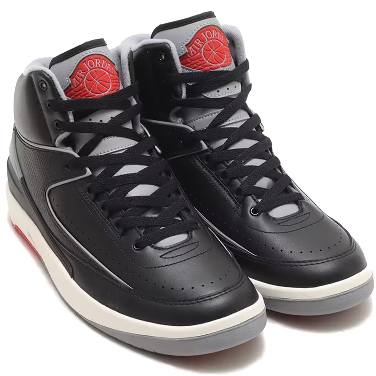 [ナイキ] エア ジョーダン 2 レトロ [AIR JORDAN 2 RETRO] ブラック/ファイヤーレッド/セイル/セメントグレー DR8884-001 日本国内正規品 26.5c [ブラック/ファイヤーレッド/セイル/セメントグレー] [26.5 c