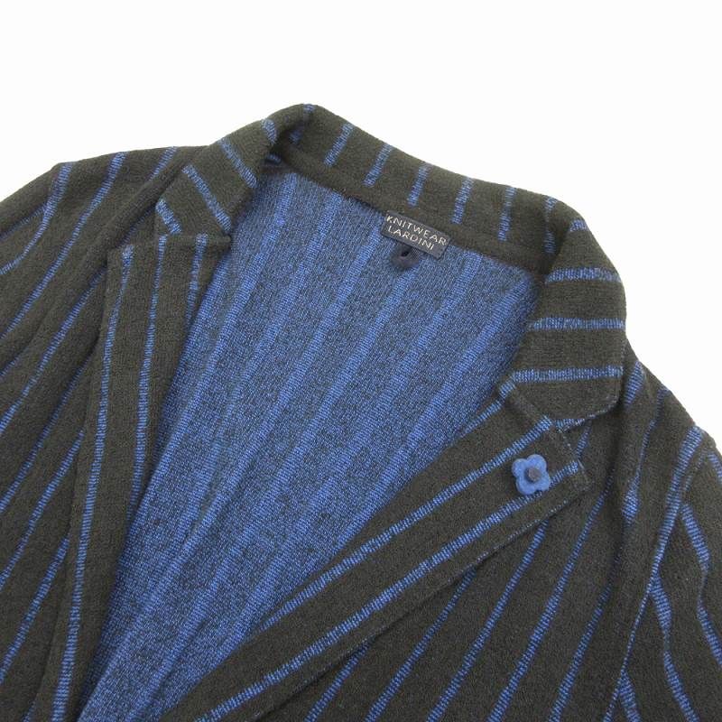 美品 ラルディーニ LARDINI KNITWEAR ストライプ ニット テーラード 