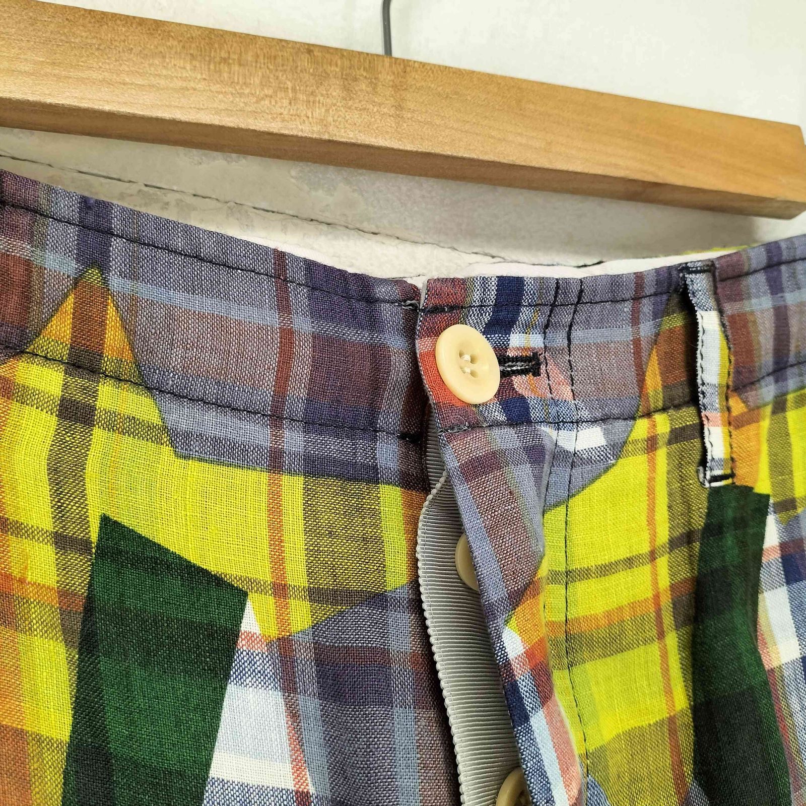 【美品】sacai チェック　ハーフパンツ sacai グレンチェック 配色 ベルテッド ショートパンツ 19SS